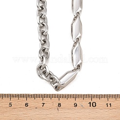 Colliers à maillons losanges en acier inoxydable 304 pour hommes et femmes&nbsp;NJEW-G186-01P-01