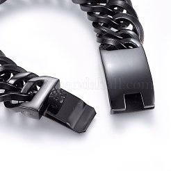 Bracelets à chaînes gourmettes en acier inoxydable 304&nbsp;BJEW-E346-24B