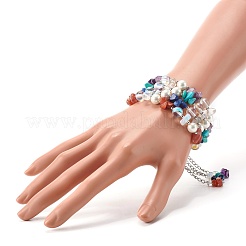 Set di braccialetti con perline di pietre dure miste per le donne della ragazza&nbsp;X1-BJEW-TA00019