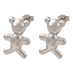 Bär Messing Ohrstecker&nbsp;EJEW-D322-04P