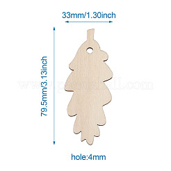 Grand pendentif en bois non teint&nbsp;X-WOOD-TA0002-20