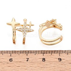 Orecchini a polsino in zircone chiaro con micro pavè di ottone&nbsp;EJEW-T047-78G
