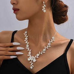 Collane con ciondolo in lega di strass e fiori e set di orecchini pendenti&nbsp;FS-WG11FB6-02