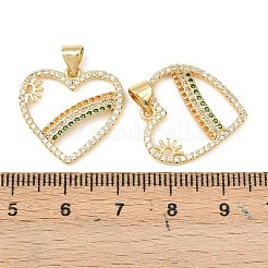 Pendentifs avec zircon cubiques à micro-pavés en laiton&nbsp;KK-F919-08B-G