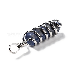 Tache bleue naturelle jasper gros pendentifs pointus&nbsp;G-I322-05P-02