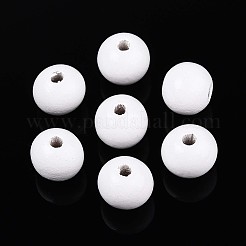 Perline rotonde in legno di schima naturale verniciate a spruzzo&nbsp;WOOD-A018-12mm-31