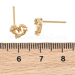 Boucles d'oreilles puces en laiton Shegrace avec micro-pavé de zircone cubique&nbsp;XGRQ4N050-705G