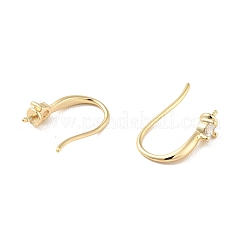 Ganci per orecchini in ottone con micro pavé di zirconi con placcatura a cremagliera&nbsp;X-KK-D083-10G
