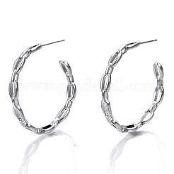 Boucles d'oreilles demi-créoles en laiton&nbsp;KK-N232-115P-NF