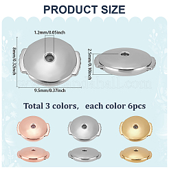 18 dado per orecchie in ottone a 3 colori&nbsp;KK-PH0011-68