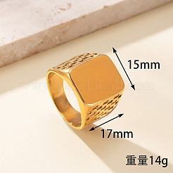 Rechteckige Fingerringe aus Edelstahl 304&nbsp;FS-WGF3CA3-04