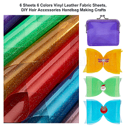 6 Blatt 6 Farben Vinyl-Leder-Stoffblätter&nbsp;DIY-AR0002-21
