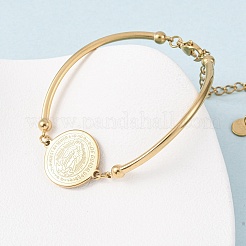 Bracelets religieux à maillons en acier inoxydable 304 pour femmes&nbsp;LS-BJEW-F524-02B-G