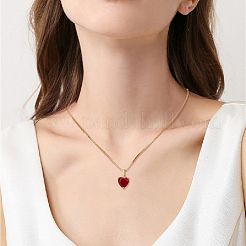 4 collier pendentif cœur en zircone cubique bicolore avec chaînes en laiton doré&nbsp;NJEW-AN0001-78