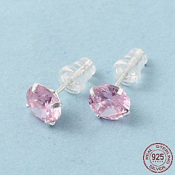 Boucles d'oreilles clous diamant zircone cubique&nbsp;STER-M105-01C-S
