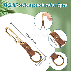 4 llavero con gancho para cinturón en forma de U de aleación de 2 colores&nbsp;KEYC-SC0001-18