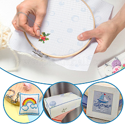 6 Stück 3 Farben 11ct Kreuzstich-Stoffblätter&nbsp;AJEW-PH0006-56