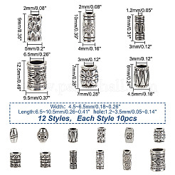 120 Stück 10 Stile tibetischen Stil Legierung Perlen-Sets&nbsp;TIBEB-HY0001-10AS