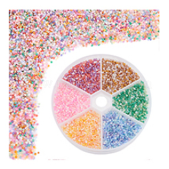 60g 6 colori 6/0 perline di vetro&nbsp;GLAA-PH0003-68D