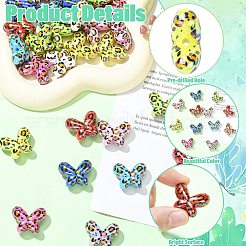 Perline acriliche opache con motivo leopardato e placcatura UV&nbsp;OACR-CJZ0001-03