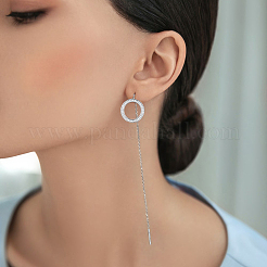 Ensemble collier et boucles d'oreilles géométriques en argent et zircon s925&nbsp;KG6962-3