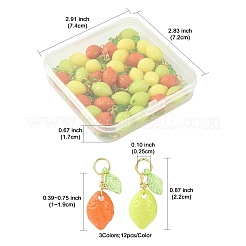 36 pendentif acrylique citron 3 couleurs&nbsp;PALLOY-FS00059-01