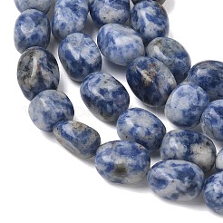Natürliche blaue Fleck Jaspis Perlen Stränge&nbsp;G-C286-A01