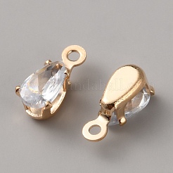 Breloques en forme de larme serties de zircon cubique transparent en alliage&nbsp;FIND-TAC0035-48C-KCG