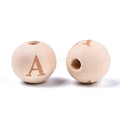 Unvollendete europäische Perlen aus Naturholz&nbsp;WOOD-S045-143A-01