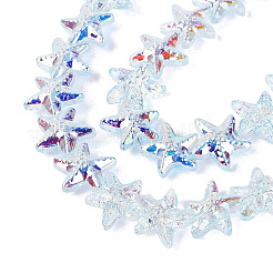 Chapelets de perles en verre transparent électrolytique&nbsp;EGLA-Q136-01A-07