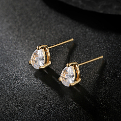 Boucles d'oreilles élégantes en laiton en forme de larme&nbsp;NJ1412-1