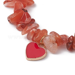 Braccialetto con ciondolo in lega smaltata a cuore&nbsp;BJEW-JB10019