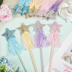 12 bacchetta magica a forma di stella con paillettes in poliestere di 4 colori&nbsp;DIY-CP0011-94A