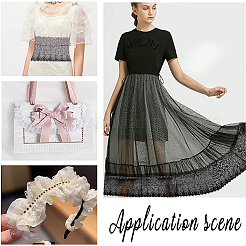 Tissu de tulle en maille de polyester à motif de fleurs&nbsp;DIY-WH0308-323A