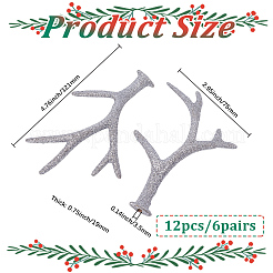12 Stück Schneemann-Handzweig aus Harzgeweih&nbsp;DOLL-GF0001-06B