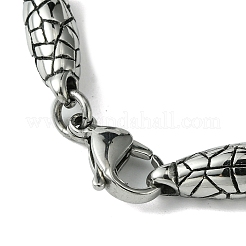 Bracciali a catena con maglie in pelle di serpente in acciaio inossidabile 304 per donne e uomini&nbsp;BJEW-C063-01AS