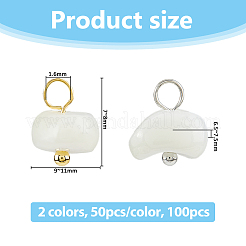 100 Stück 2 Farben natürliche Trochus Muschelnuggets Charms&nbsp;PALLOY-FH00130