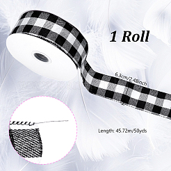 Drahtband aus Polyester mit Schottenmuster&nbsp;OCOR-WH0077-087A