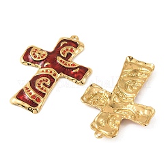 Große Anhänger aus Edelstahl 304 mit Emaille-Strassen&nbsp;STAS-L314-09G-01
