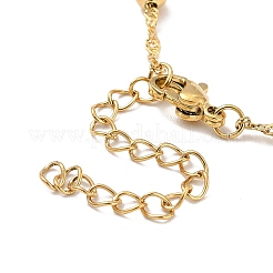 Placcatura ionica (ip) 304 collana a catena in acciaio inossidabile Singapore con perline per uomo e donna&nbsp;X-NJEW-P263-01G