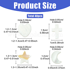 Ensemble de 40 pièce de 4 styles de perles en coquillage d'eau douce naturelle&nbsp;BSHE-YW0001-25