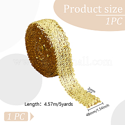 5 yards de garnitures à paillettes élastiques en polyester&nbsp;OCOR-FG0002-07A