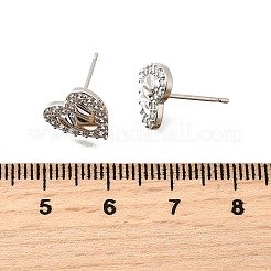 Boucles d'oreilles en laiton zircon cubique micro pavé clair&nbsp;EJEW-M103-11P