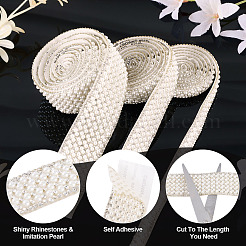 3 Yard (ca. [91] cm) 3 verschiedene Stile Imitationsperlen-Strass-Bänder&nbsp;DIY-TA0013-16