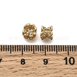 Tappi di perline in zirconia cubica trasparente micro pavé in ottone&nbsp;KK-Z126-14G