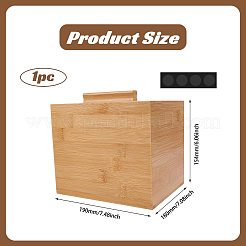 Caja de pañuelos de bambú con cajón de almacenamiento&nbsp;CON-WH0089-326