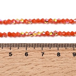 Hebras de cuentas de vidrio opacas bañadas en color AB&nbsp;GLAA-G127-02O