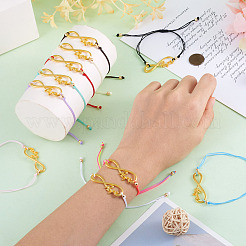 Set di 10 braccialetti Infinity in lega a 10 colori con speranza&nbsp;BJEW-TAC0008-01