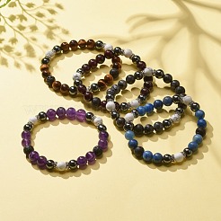 Rundes Stretch-Armband mit natürlichen Edelsteinen&nbsp;BJEW-JB08180