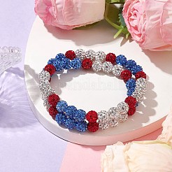 8 mm runde Wickelarmbänder aus Polymer-Ton mit Strassen&nbsp;BJEW-JB10480